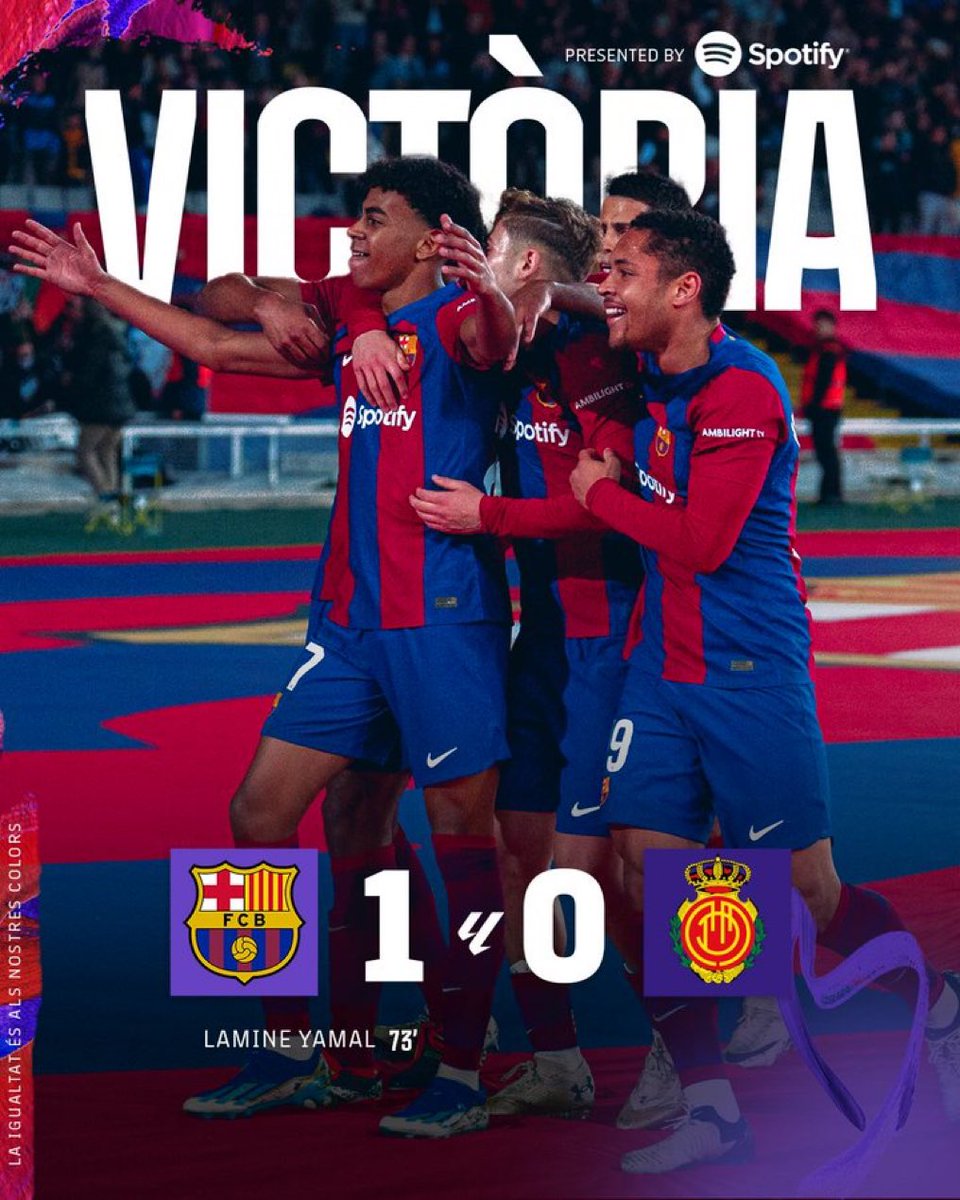 FCBToronto's tweet photo. Lamine Yamal and Cubarsí gave us the 3 points!!! Visca @FCBmasia !!!! #BarçaRCDMallorca #FCBPenyes #FCBToronto https://t.co/iqGhJs06YX