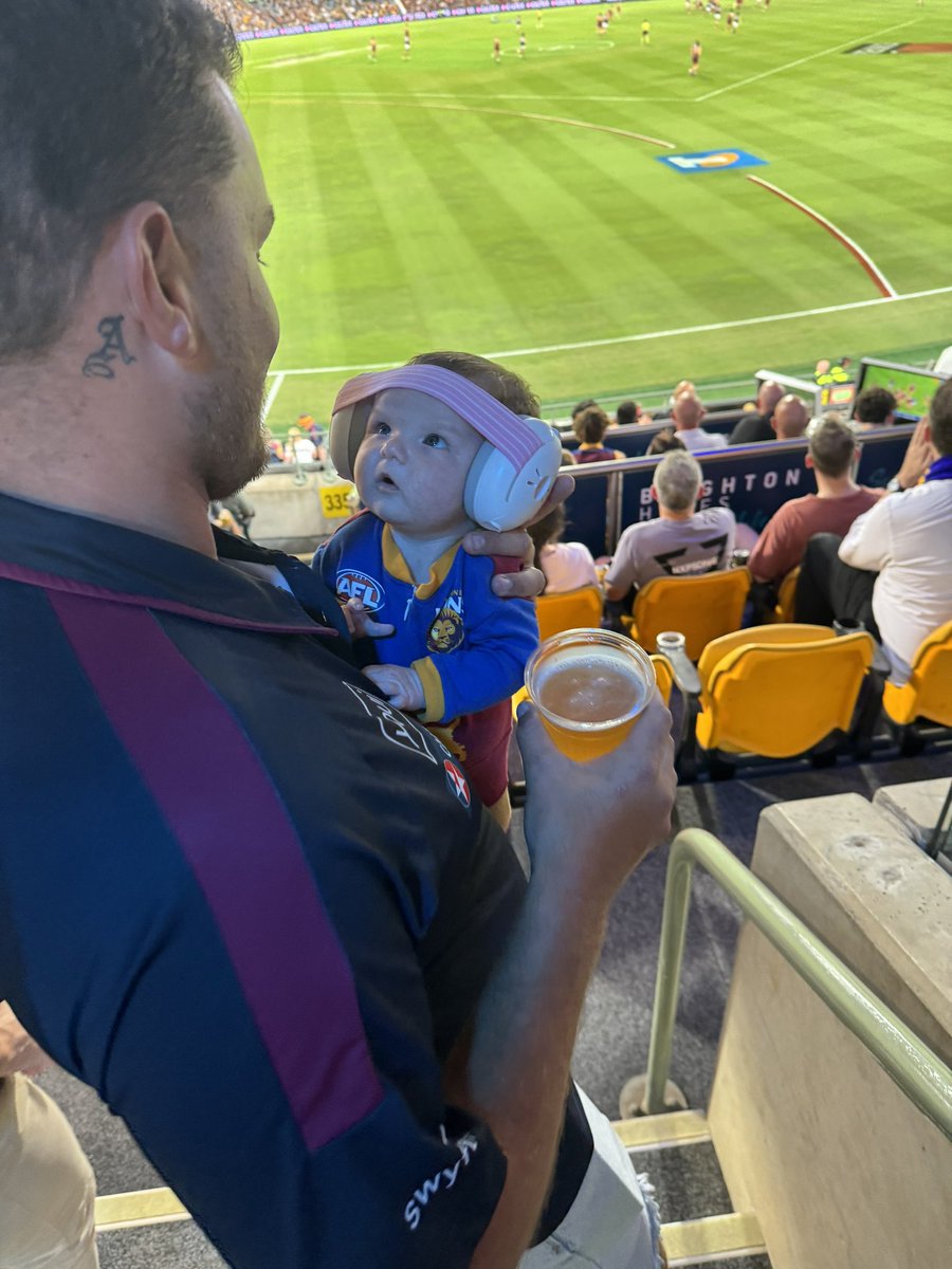 Not the result we wanted but it was so special taking Macie to her first game at the Gabba 🥰🦁 #AFLLionsBlues