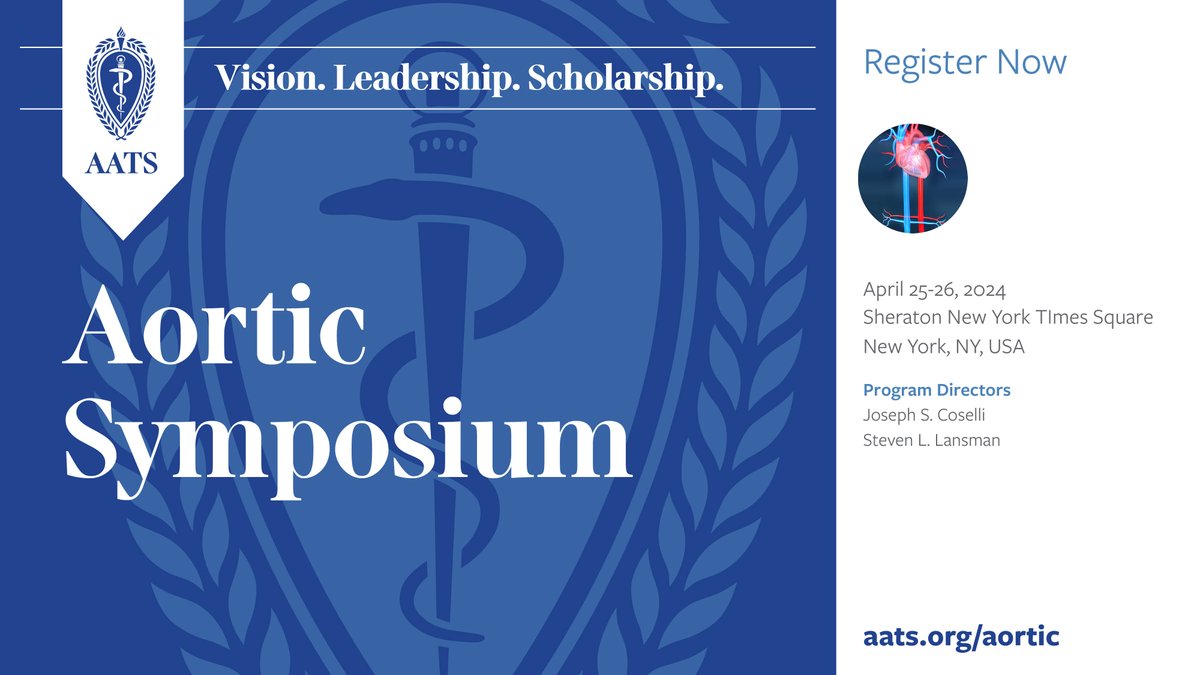Innovative science, new connections, and great conversation: That’s what #Aortic2024 has to offer. Register before prices increase on 4/18: events.aats.org/aortic-symposi… #aortaEd