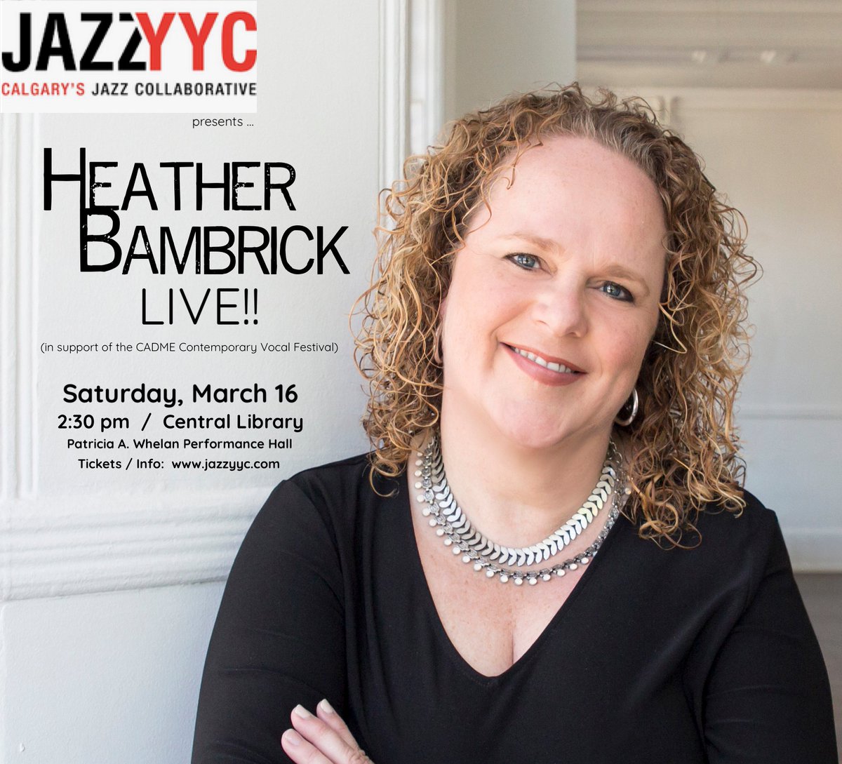 Calgary Friends & Family! I'll be with you next week, for a concert in support of @CADME_YYC. I hope you can join me on Sat, March 16, at 2:30 for an afternoon of fun and great music! Details and ticket information can be found at: jazzyyc.com/jazz-events/he…