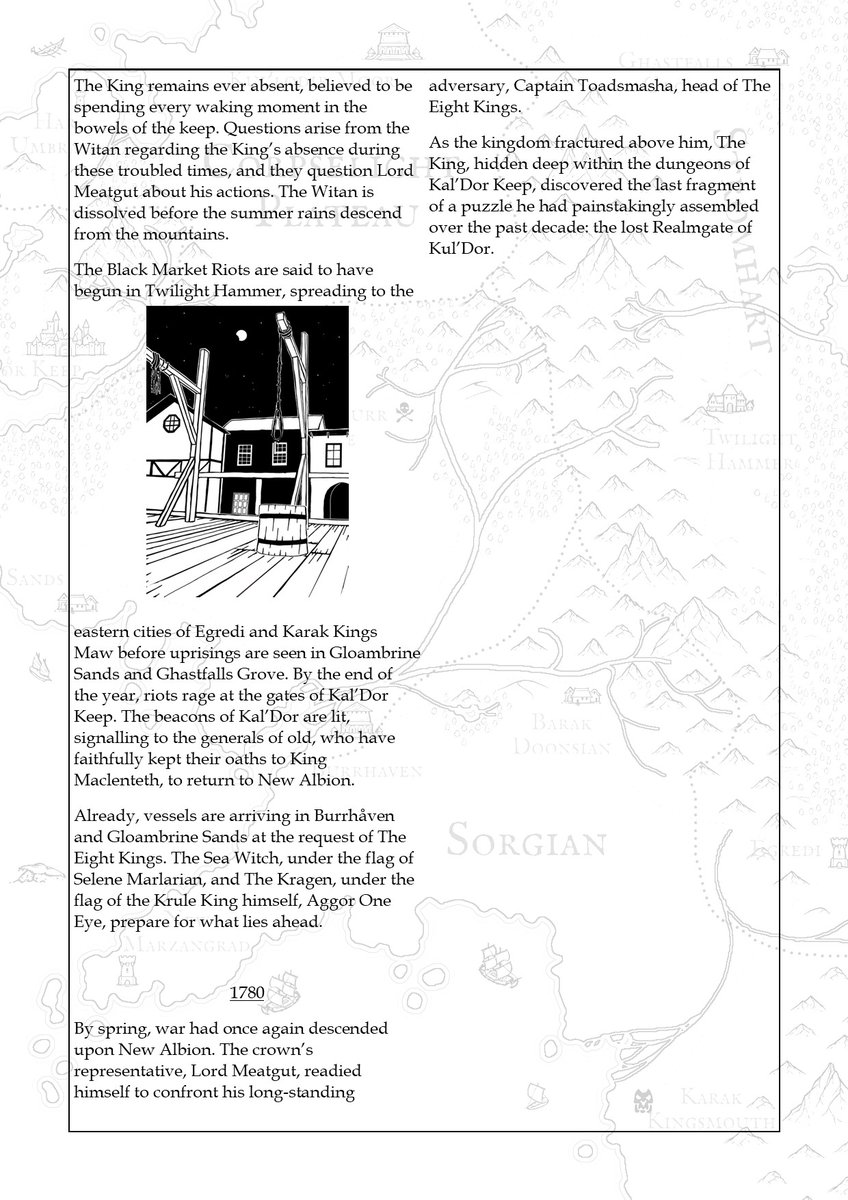 Part Six - Black Market Wrath - the events leading up to A Shadow in the West 3. 

That concludes the history lesson of this fair land. 

Look out for more narrative bites over the coming months.