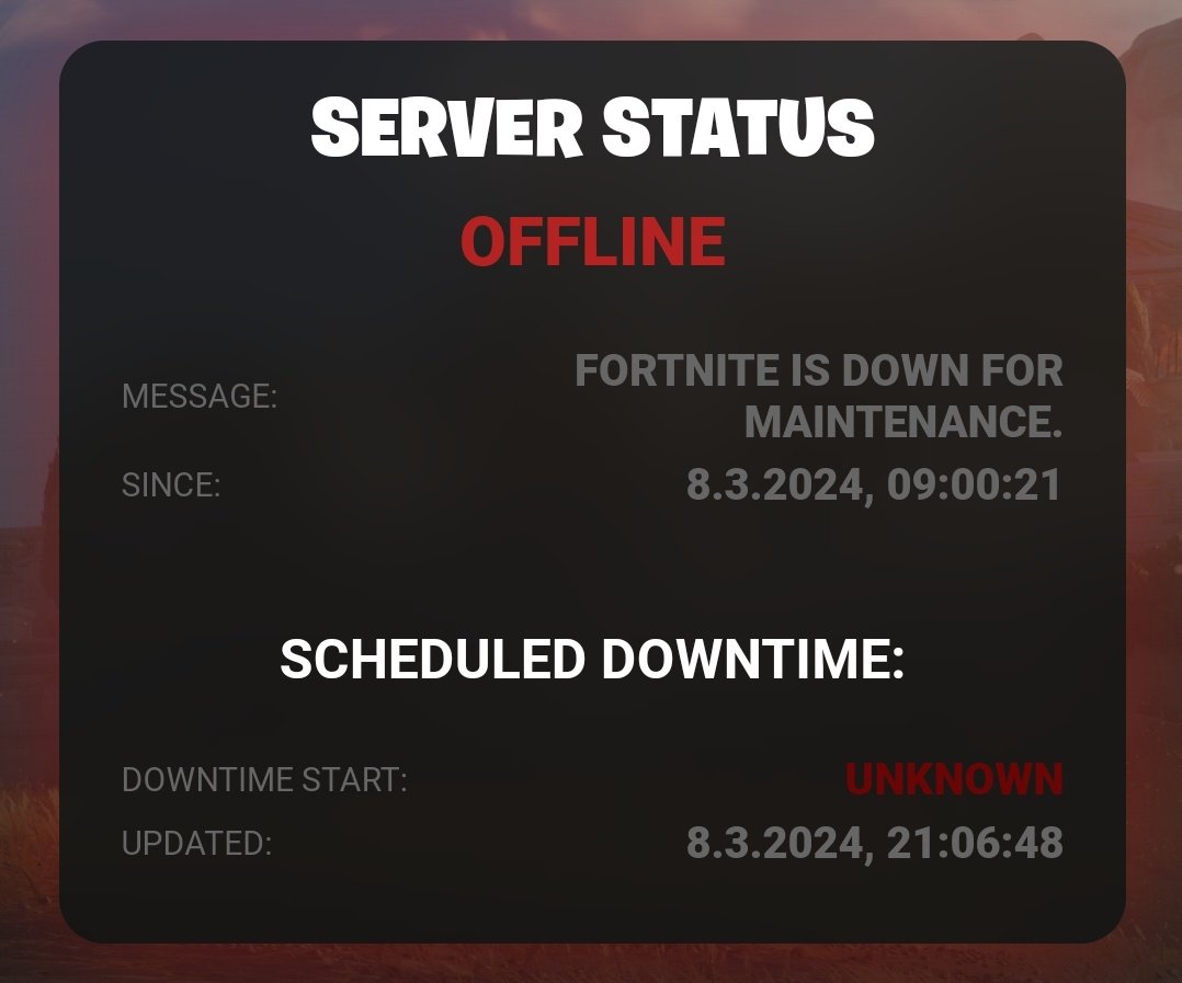 Fortnite is currently still down #FortniteC5S2 #FortniteLeaks #FortniteChapter5Season2