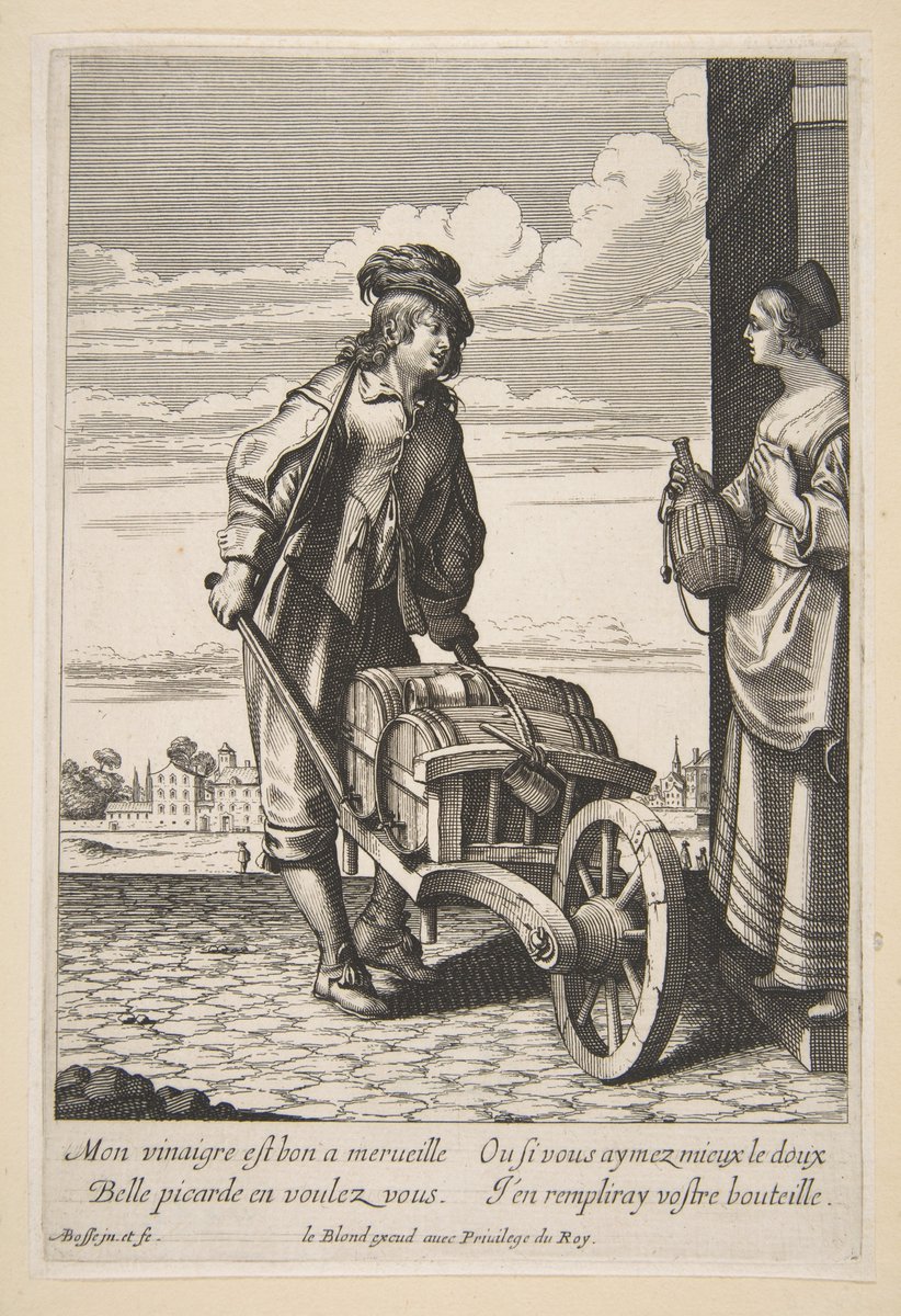 3月9日は「さくさん」で、酢酸の日である。
17世紀フランスの酢の行商人。手押し車で酢を売り歩いた。 