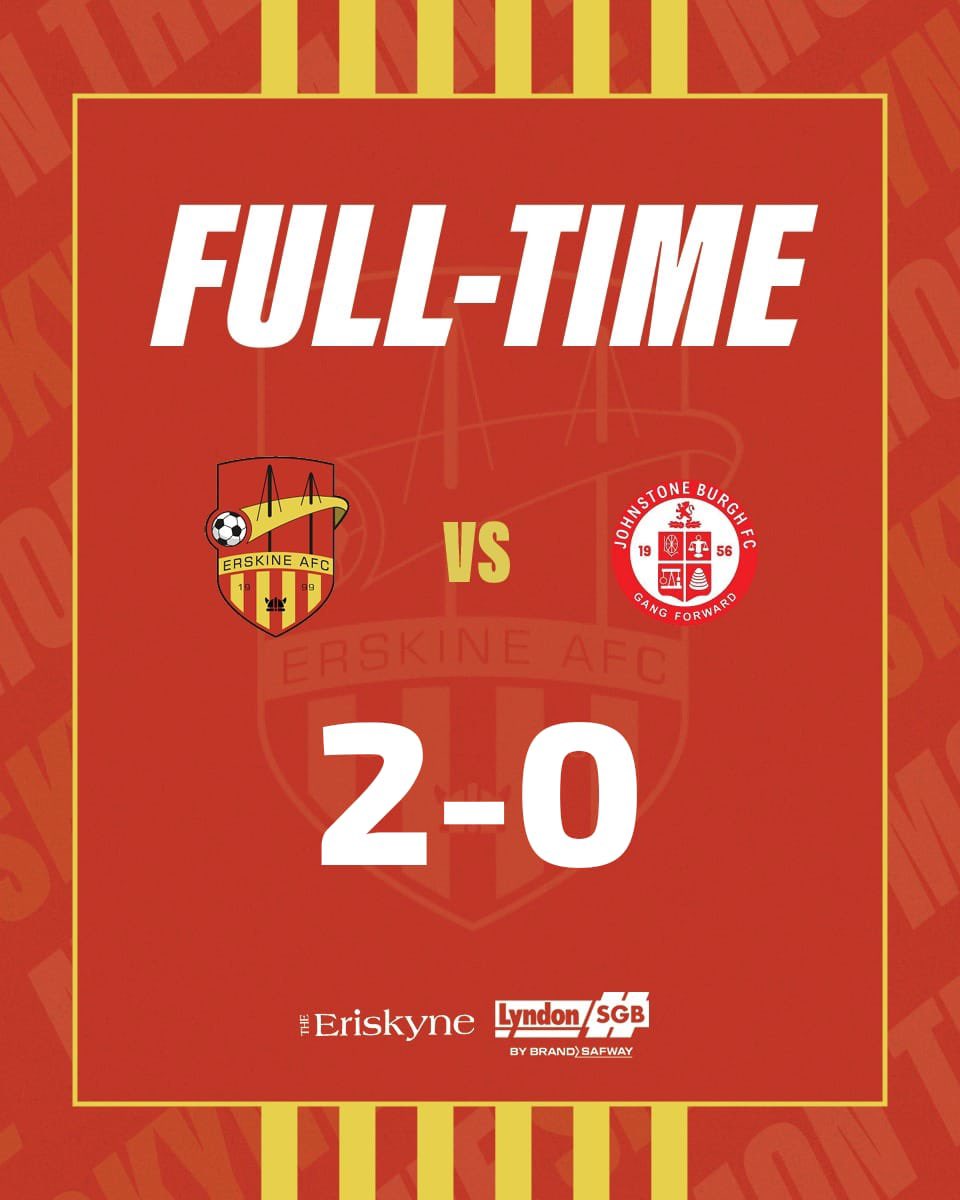 ErskineAFC (@erskineafc) on Twitter photo A solid and collective performance from the boys ๐ช๐ป
Competed for everything and deserved the win
Joke of a free kick to clinch it from McBride! ๐๐ป๐๐ป
Thanks again to our sponsors <a href="/theeriskyne/">The Eriskyne</a> & @Lyndon_SGB ๐โค๏ธ๐
Goalscorers
Fraser Morrison โฝ๏ธ
<a href="/GregMcBride_/">Greg McBride</a> โฝ๏ธ
#MONTHESKINE โค๏ธ๐ A solid and collective performance from the boys ๐ช๐ป
Competed for everything and deserved the win
Joke of a free kick to clinch it from McBride! ๐๐ป๐๐ป
Thanks again to our sponsors <a href="/theeriskyne/">The Eriskyne</a> & @Lyndon_SGB ๐โค๏ธ๐
Goalscorers
Fraser Morrison โฝ๏ธ
<a href="/GregMcBride_/">Greg McBride</a> โฝ๏ธ
#MONTHESKINE โค๏ธ๐