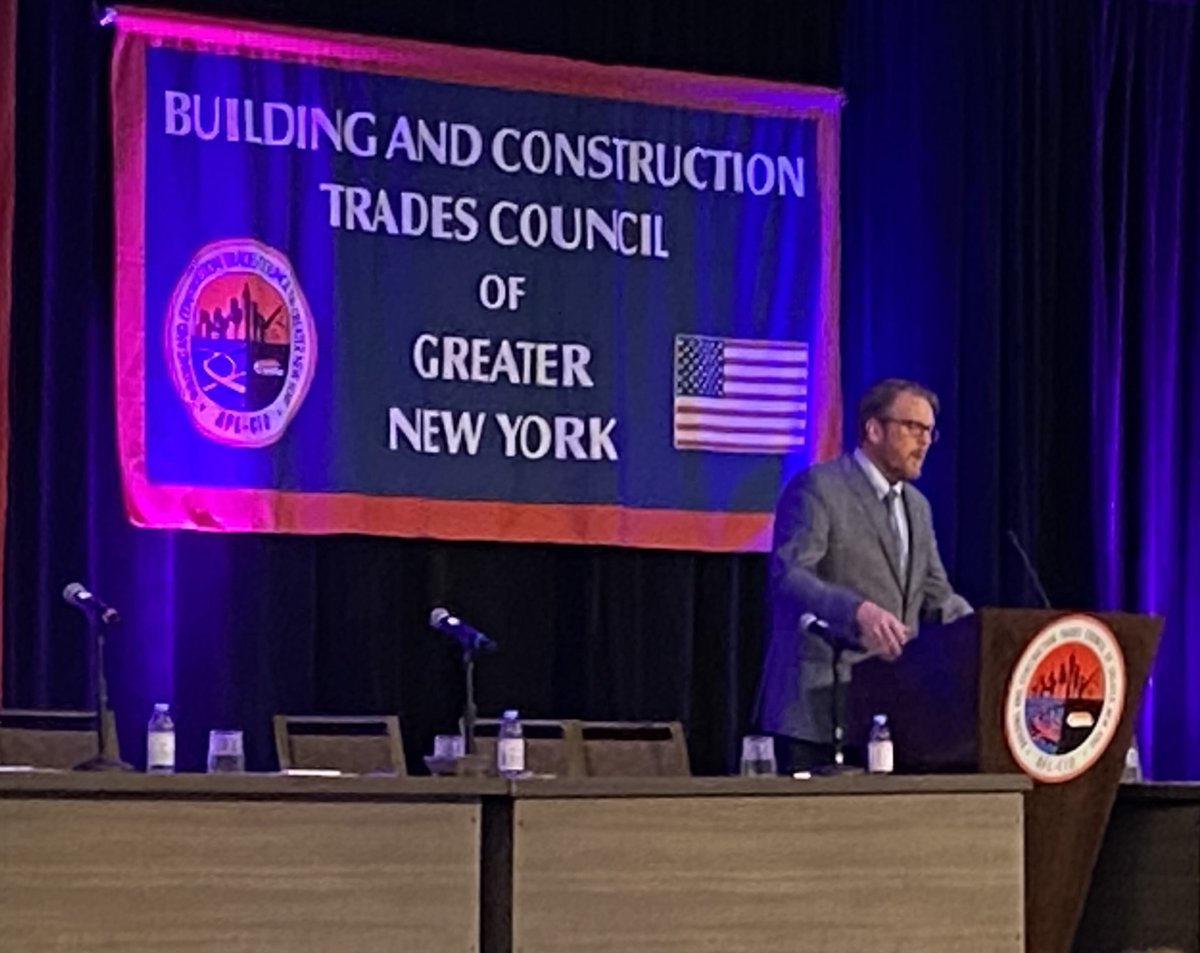 Great to see our president and CEO, Brian Hale, speak to the #UnionStrong @NYCBldgTrades! New York was and is built by #union workers with great projects like the under-construction @JFKTerminalOne, the biggest #PPP in the U.S. – and we’re proud Ullico is a key equity partner!