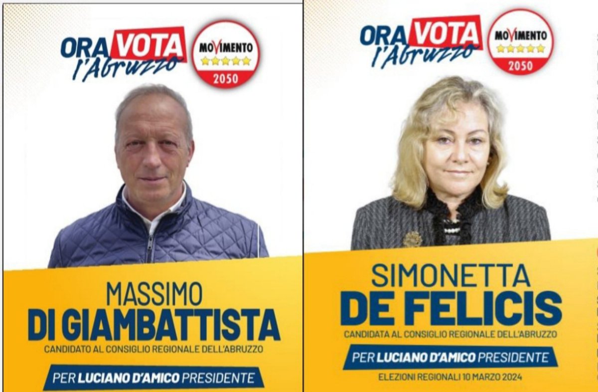D_GiambattistaM's tweet photo. Noi ci siamo 
Per la Provincia de L'Aquila
Simonetta De Felicis
Massimo Di Giambattista
⭐ Movimento 5 Stelle. ⭐ https://t.co/ZduG8AYvJh