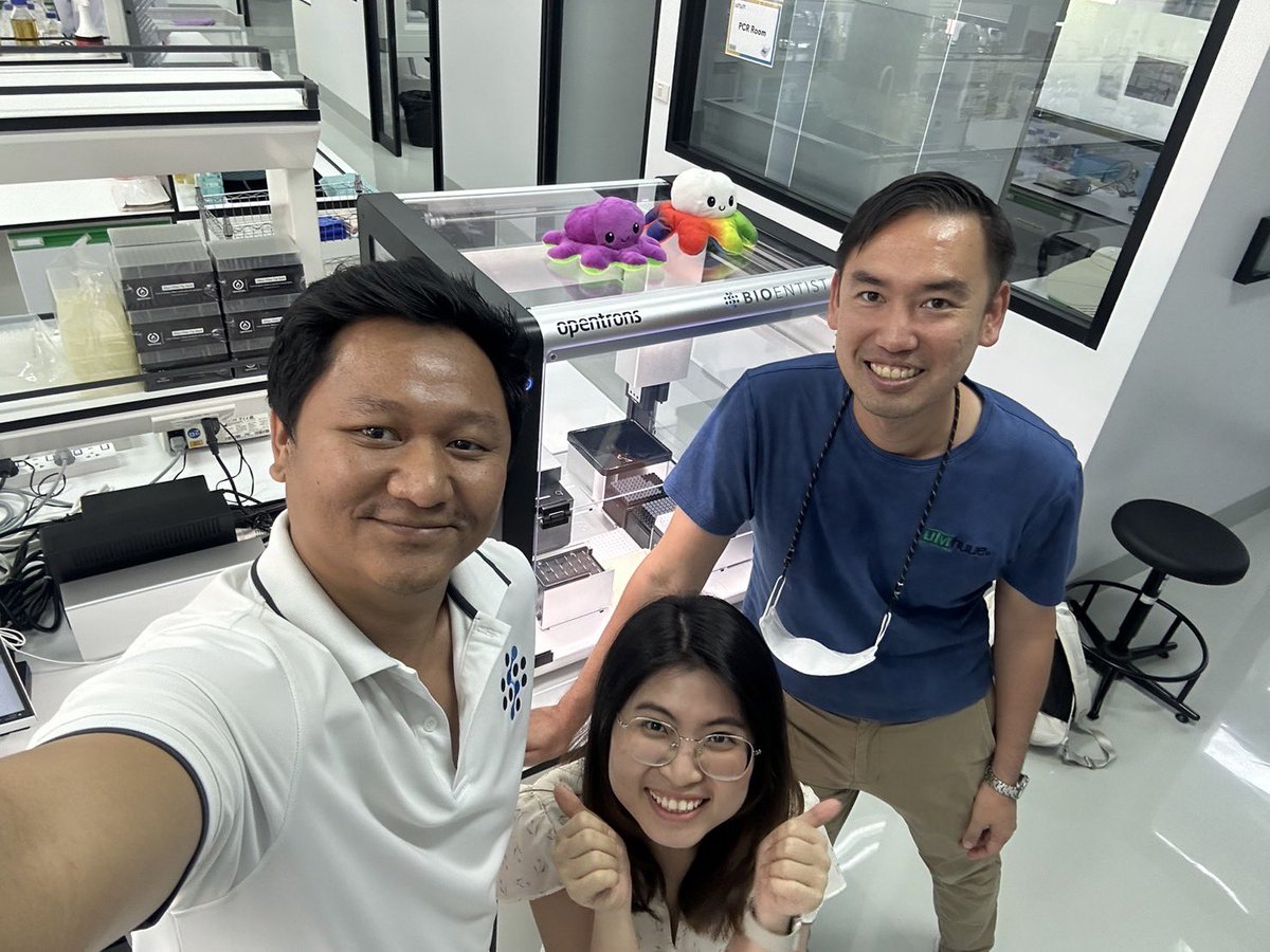 BioentistTH's tweet photo. We are happy to be a part of Synthetic Biology Class, setting up by Aj. Tao Chayasith Uttamapinant at #VISTEC. Hope you and students enjoy with #opentrons @opentrons
#HowToGrowAlmostEverything
#neverstop_bioinnovation
#BIOENTIST “the Expertise of Bioinnovation” https://t.co/B6qamNpXYq