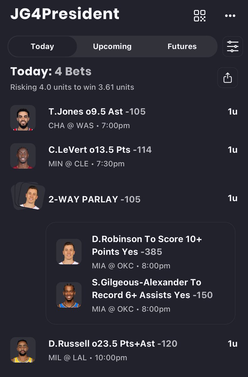 JG4President's tweet photo. Full #NBA card:

GL everyone 🍀 https://t.co/NNmCe1660V