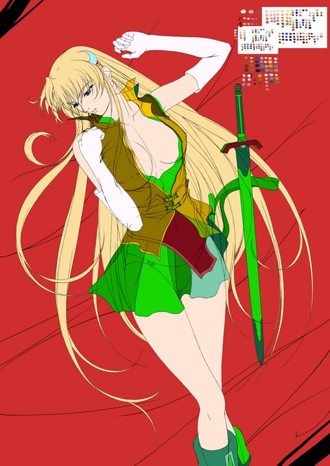 今日の一枚。
シャロンのOVA仕様のCGの塗りに入る前の物。
この絵は完成品ぐらいしか載せていないので途中は珍しいかも?🙄
服は基本はOVA用ですが、雑誌描き下ろし?のオリジナルの服装もついでに描かれてますね。🙂
2つとも表示したままなので服がゴチャゴチャしてるのが分かりますね～。 