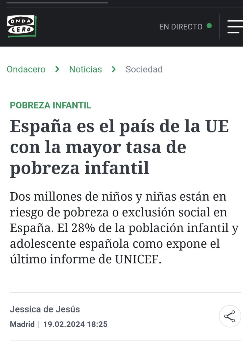 seamos_una_voz's tweet photo. Mientras ustedes se dedican a ver quién la tiene más grande, "España es el país de la UE con la mayor tasa de pobreza infantil".
Son el Gobierno. Llevan 6 años gobernando. ¿Cuándo van a actuar como tal, con responsabilidad, y como adultos?
Vergüenza es poco.
#PSOEFake https://t.co/zwr5D6Jqip