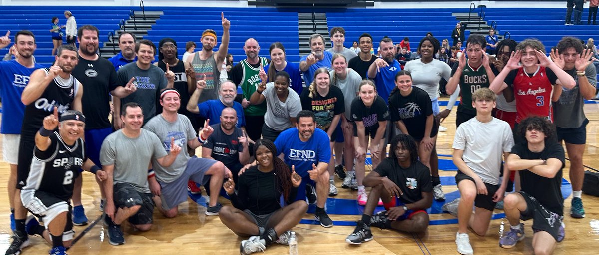 FUN WAS HAD BY ALL—Teacher-Student🏀game was huge success & such fun. And yes, teachers won 48-43. Just another reason GHS is such a special place where EFND CULTURE lives #EFND💙