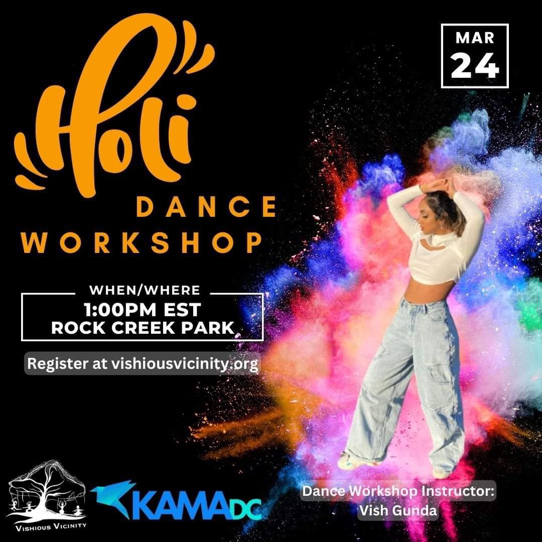 KAMA DC and Vishious Vicinity are partnering together for our first ever Holi Dance Workshop on March 24! Vish Gunda, founder of Vishious Vicinity will be leading the Holi class. vishiousvicinity.org/upcoming-works…