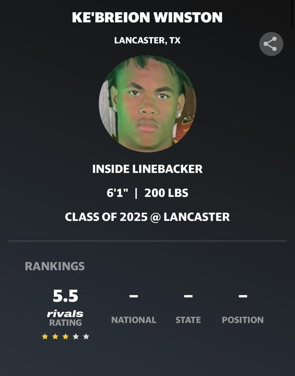 Thanks for the 3⭐️ rating! <a href="/Rivals/">Rivals</a> @RivalsJohnson <a href="/_colepatterson/">Cole Patterson</a>