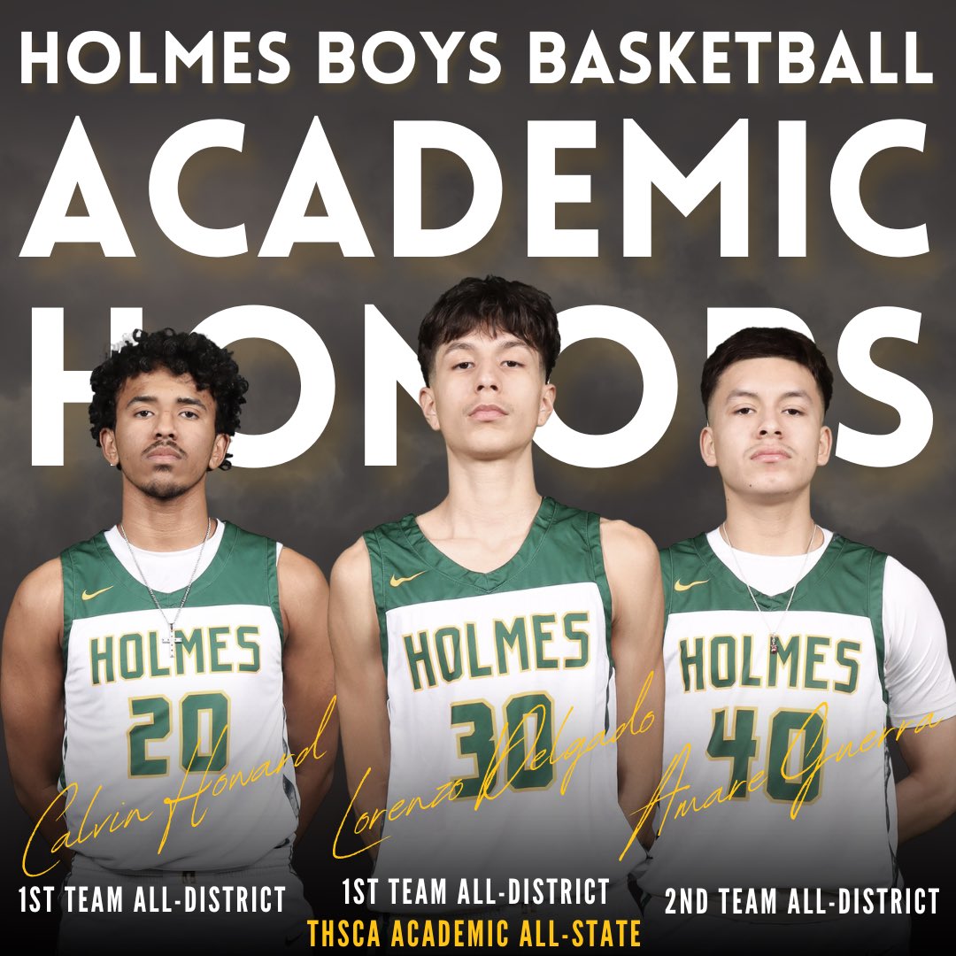 📣Let’s congratulate Senior Lorenzo Delgado, and Sophomores Calvin Howard and Amare Guerra on their Academic Honors this season! Lorenzo was 1st Team Academic and THSCA All-State Academic. Calvin was 1st Team and Amare was 2nd Team! Way to go fellas. STUDENT-ATHLETE!