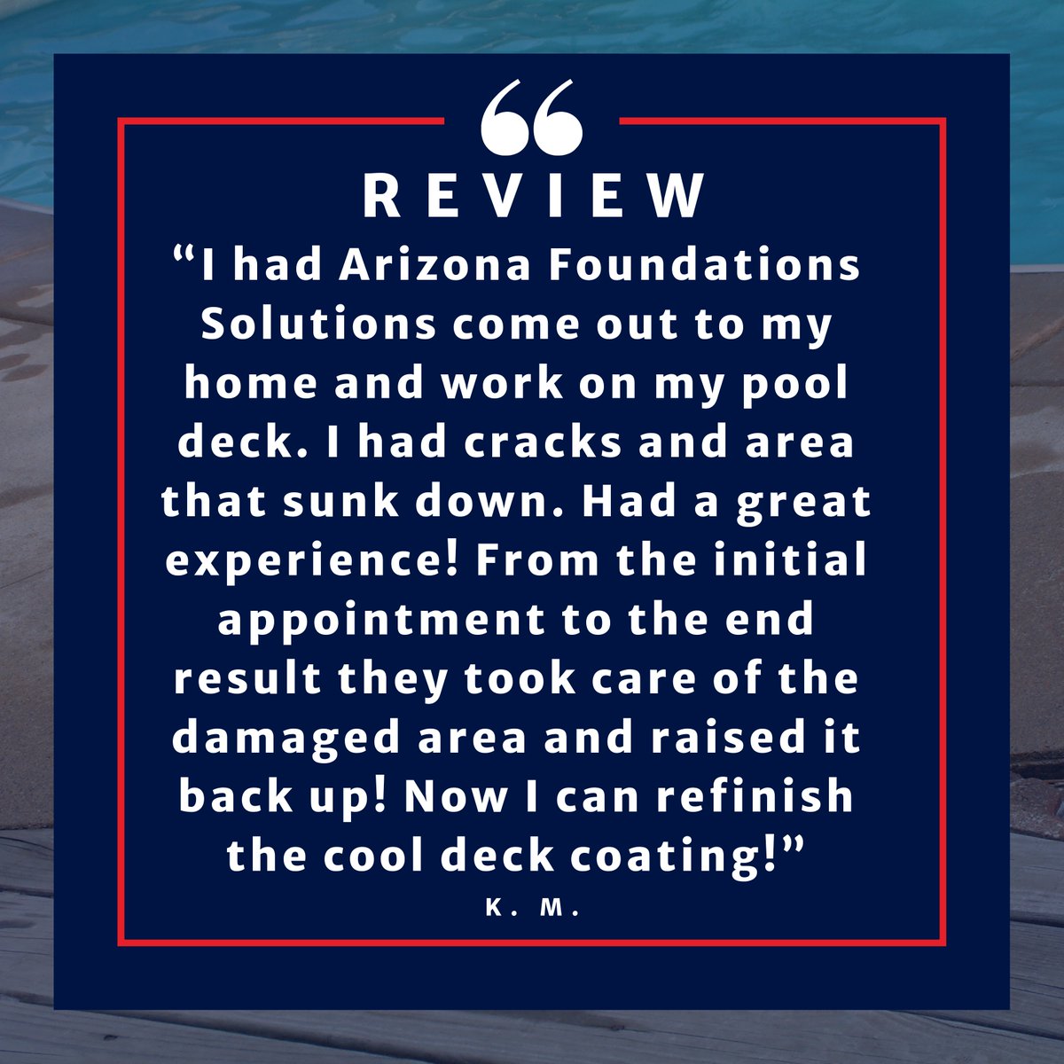 AZFoundationFix's tweet image. Transformed my pool deck with Arizona Foundation Solutions! From assessment to completion, they restored every crack and sunken spot

#Concrete #Concreteproblems #Concretecracks #Concreterepair #explore #concretesolution #sealant

(602) 470-1311
(foundationrepairsaz.com)