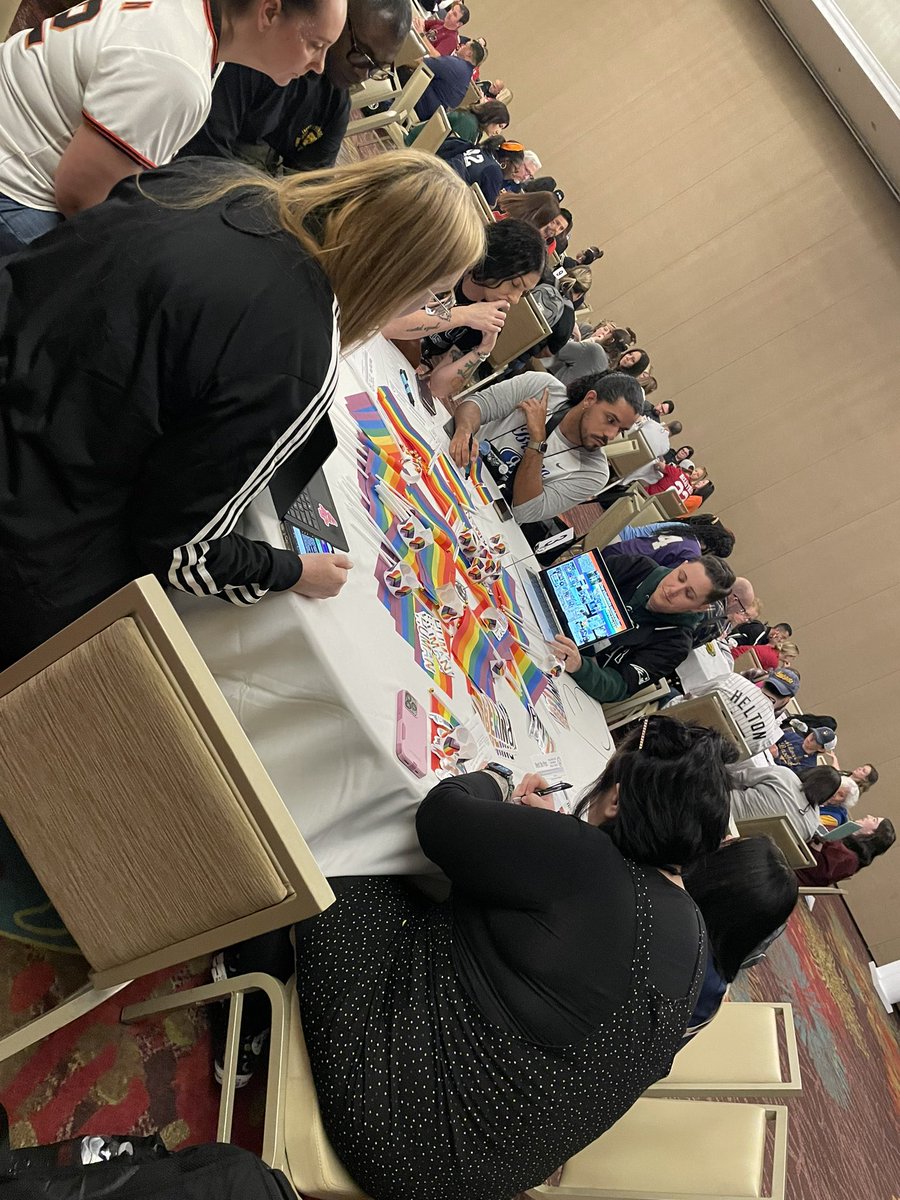 @CADALeaders always hosts a “Meet the Pro’s” speed dating session (great info, shorter talks at tables). Look at these @fresnounified LGBTQIA+ pro’s helping spread the word about how to support kids! 🌈 #cada2024