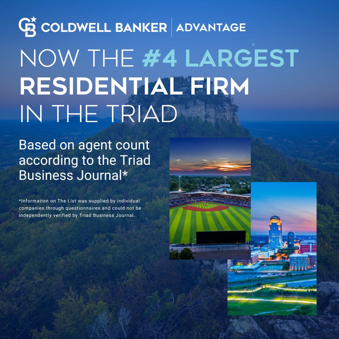 🎉 We're thrilled to announce that Coldwell Banker Advantage is now proudly recognized as the 4th largest residential firm in the Triad, based on our exceptional agent count! 🌟 

#TopResidentialFirm #TriadRealEstate #AgentSatisfaction #ModernCulture #IamCBA #CBAdvantage