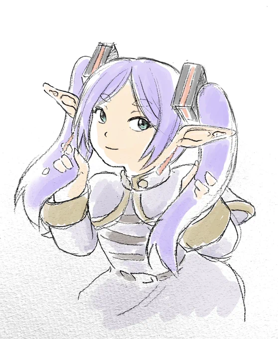 #ミクの日 #フリーレン フェルン、ミクの日だよ男ってのはね、ツインテの女子が大好きなんだよ 