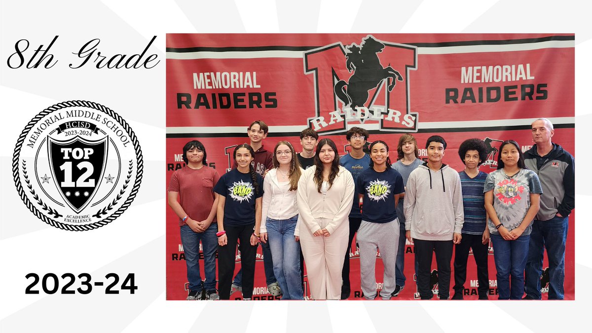 MemorialRaiders's tweet photo. 🌟Congratulations to our top 12 students for the 2023-24 school year! 🎉 Your hard work, dedication, and academic excellence have truly set you apart. We're immensely proud of your achievements and can't wait to see where your future endeavors take you. Keep shining bright! ✨📚 https://t.co/ZW8l8uANE9