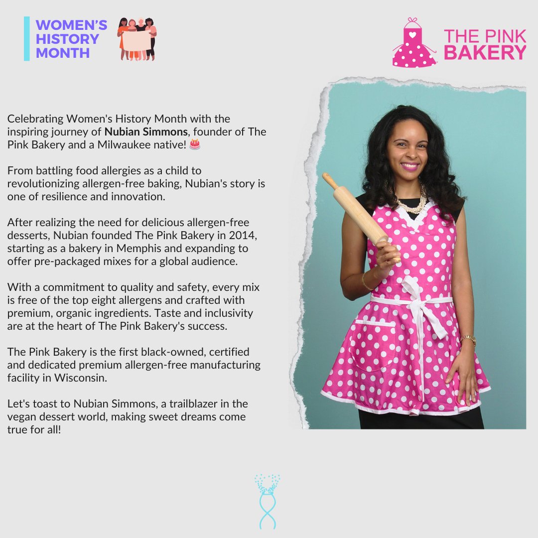 It's #SocialSaturday and today, we'd like to spotlight Nubian Simmons, founder of <a href="/ThePinkBakeryDM/">The Pink Bakery, Inc</a>.

#WomensHistoryMonth #InnovationInspiration #womanownedbusiness #sweetsuccess