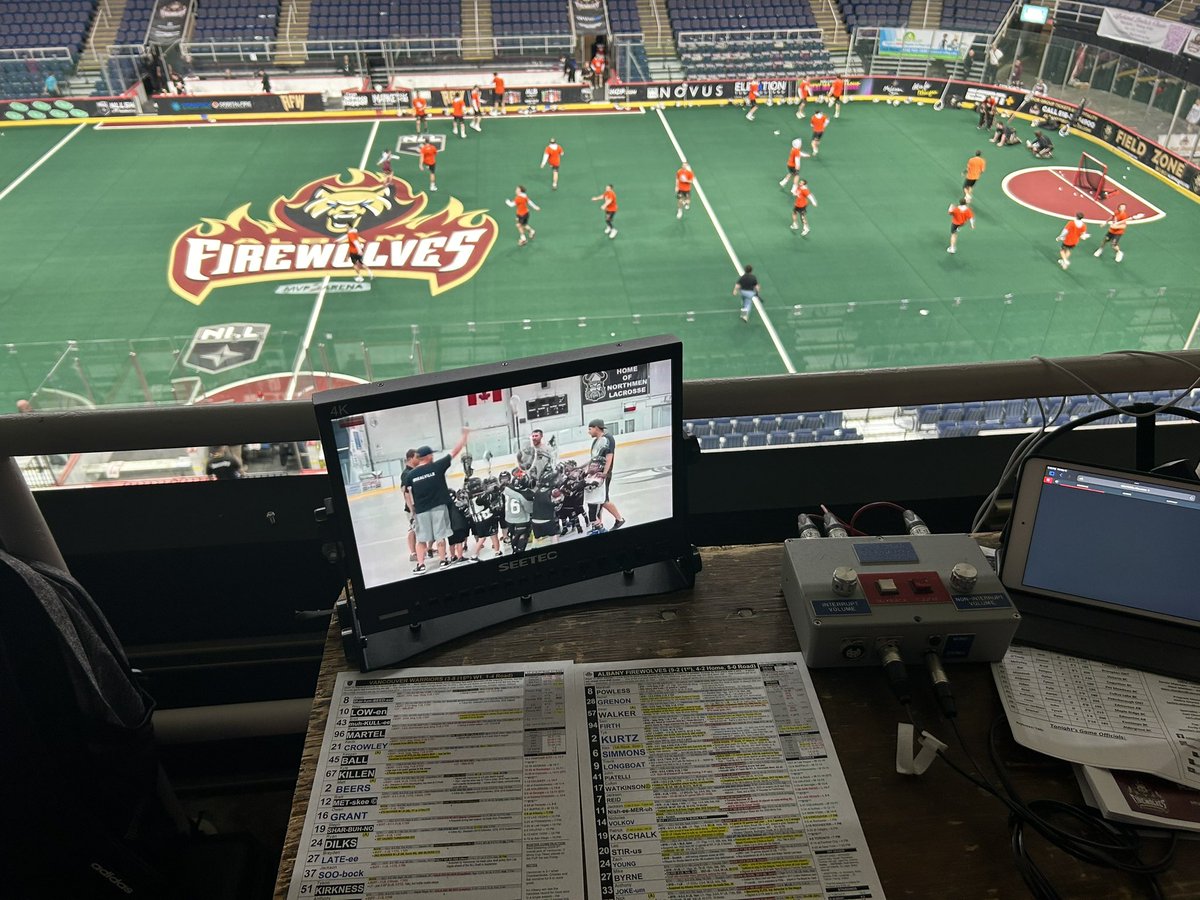 Back in the saddle at MVP Arena. @NLL March to May rolls on … 9-2 @AlbFireWolves host 3-8 @VanWarriors. With @danbahl and @chrisonorato at 7 PM eastern on @ESPNPlus!