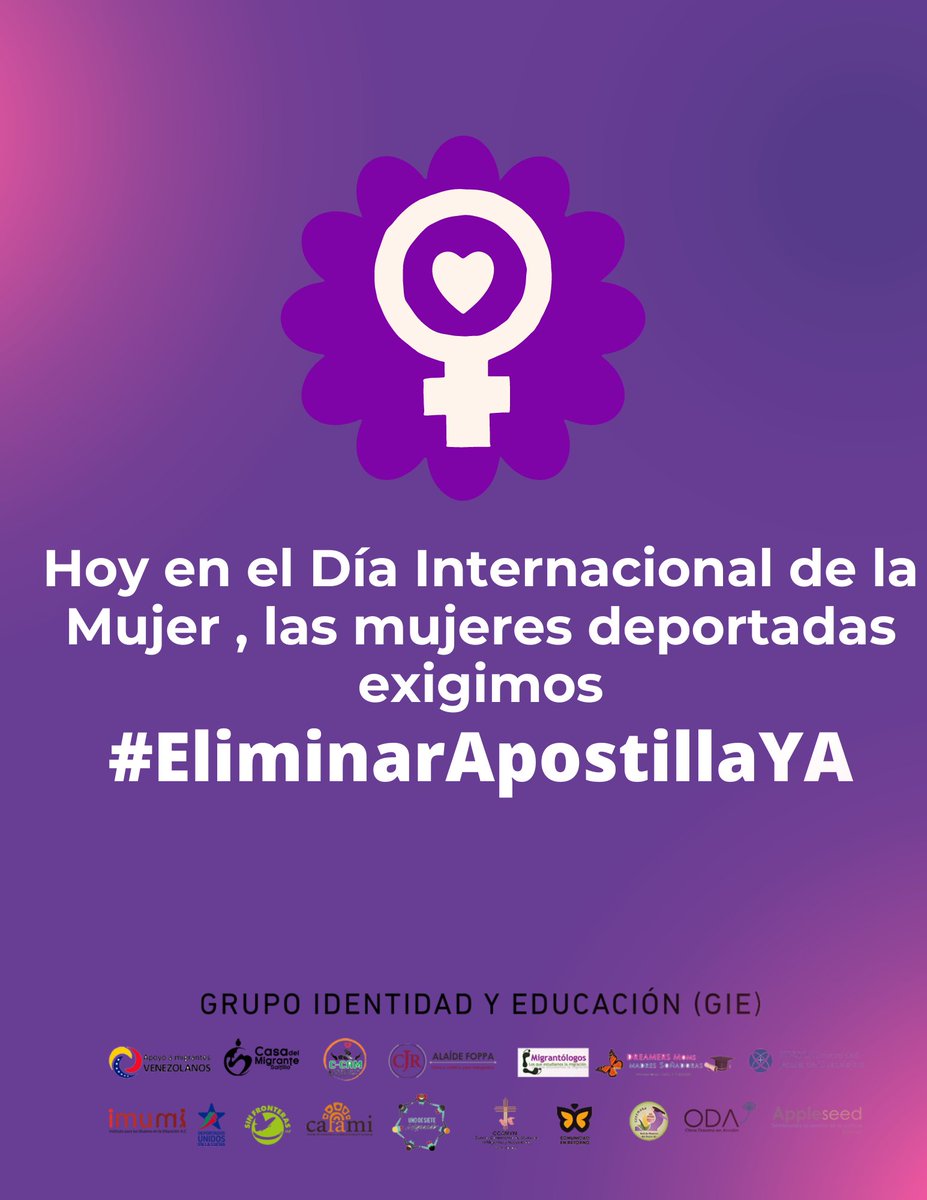 grupo_idyedu's tweet photo. Las mujeres deportadas #AquíyAllá ejercemos tareas de cuidados para los procesos (re)integración de nuestras hijas e hijos nacidos en el exterior. Hoy es el día para #EliminarApostillaYa

#LasMujeresMigrandoTambiénEstánLuchando @M_OlgaSCordero @aliciabarcena @SRE_mx https://t.co/seNoQZ37Lj