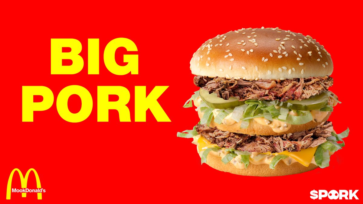 MookBot's tweet photo. BIG $PORK 🍔🍟🥤 🐽 https://t.co/zWDeRyFVIb