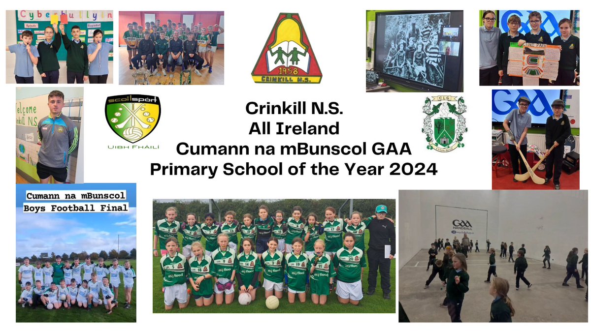 🏆All Ireland GAA primary school of the year 2024 🏆 Congratulations to @CrinkillNS - All Ireland @cnambnaisiunta primary school of the year winners. @CrinkillGAA @Offaly_GAA @DuignanMichael #allianzcnmb