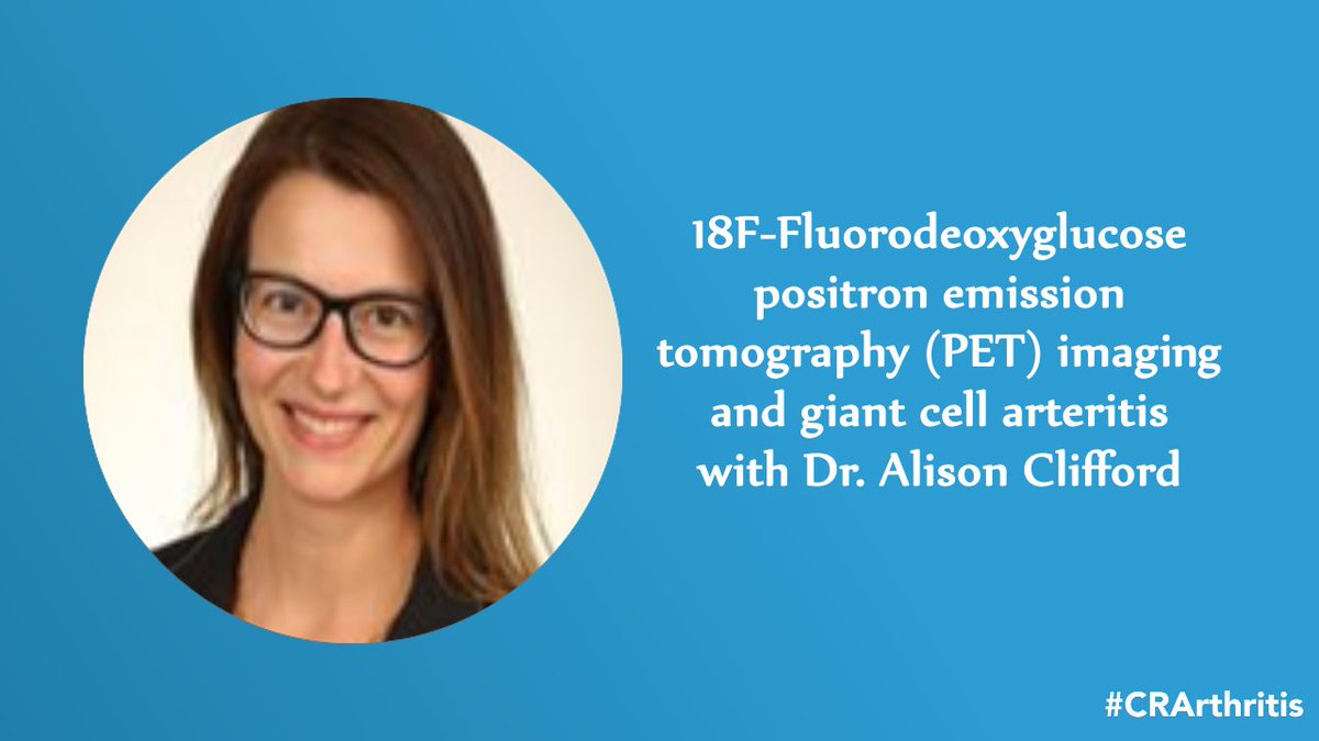 We're back! Interview 24 - 18F-Fluorodeoxyglucose positron emission tomography (PET) imaging and giant cell arteritis with Dr. Alison Clifford Watch now: bit.ly/CRArthritis202… #CRArthritis #ASM24 #ArthritisResearch @RheumAb @ACEJointHealth @Arthritis_ARC @UAlberta