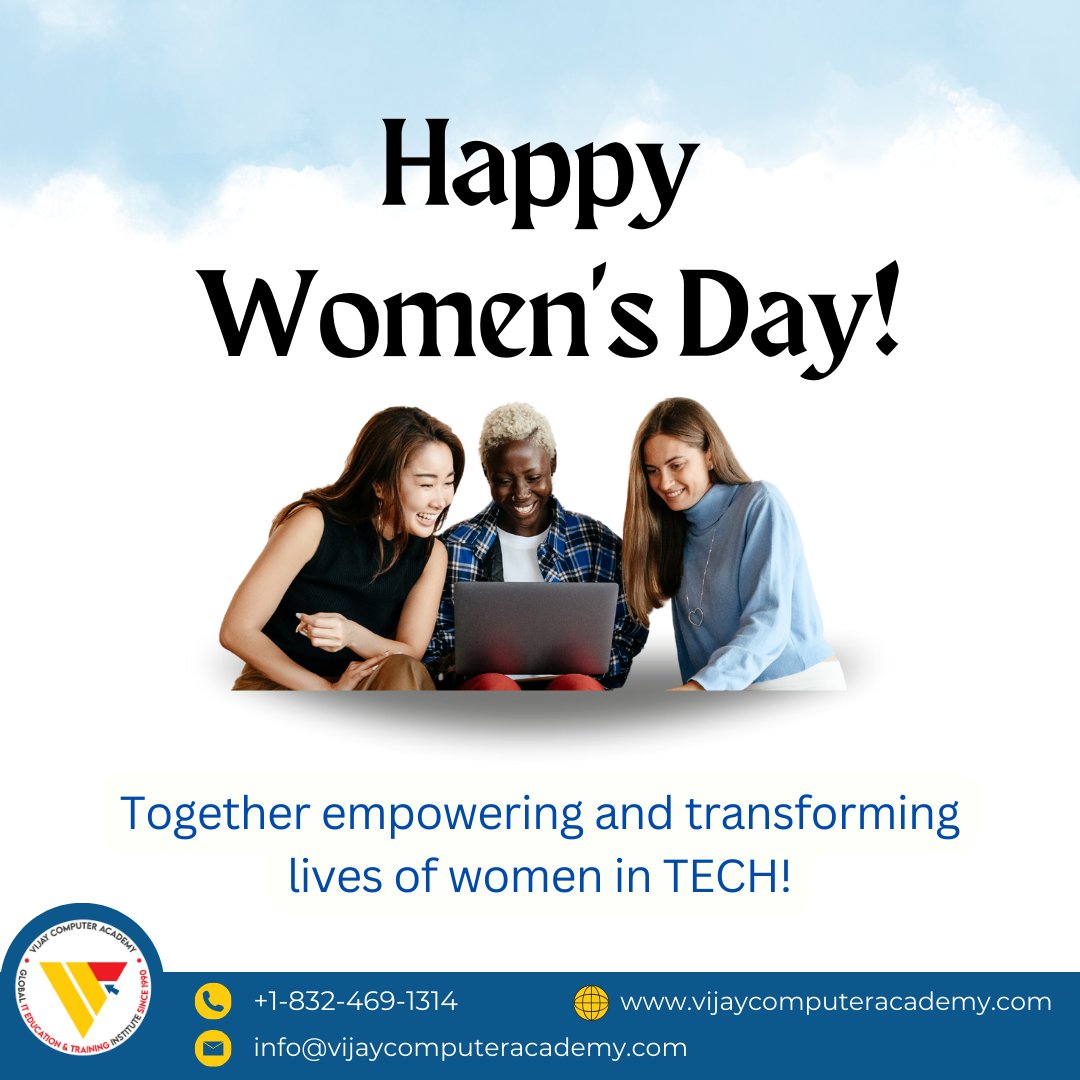 Happy Women's Day! 🌟 Calling all #businesses , #corporations , CBOs, #workforce and #veteran offices, #nonprofits and #foundations to join us as we strive to train 100,000 women by 2030. Check our flagship projects for #womenintech vijaycomputeracademy.com/women-in-tech-… #apprenticeship