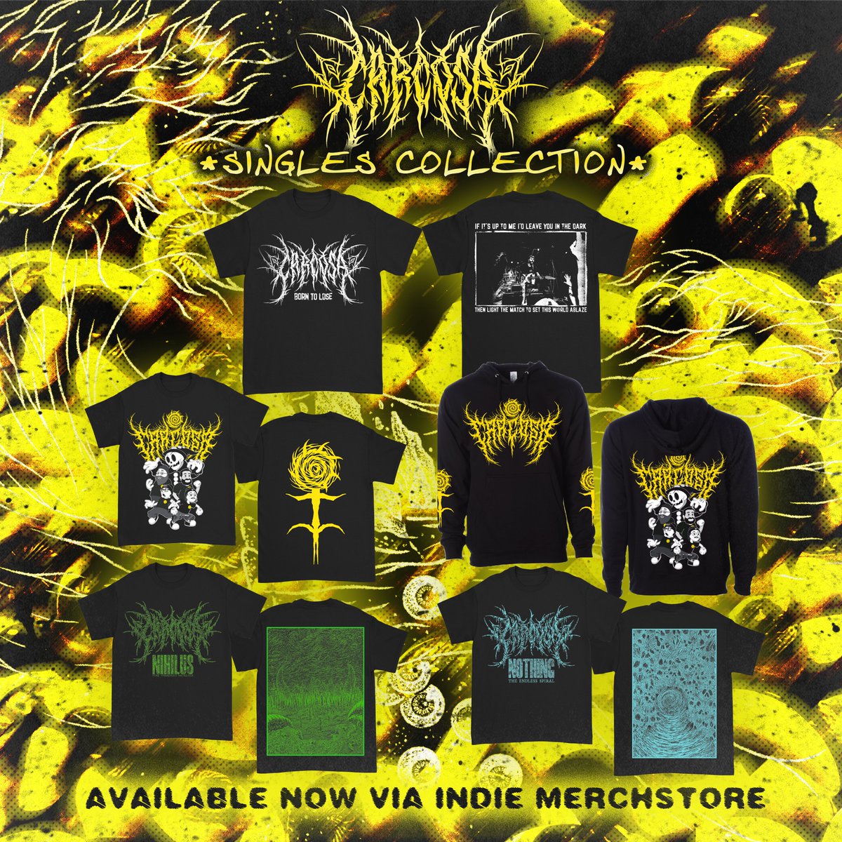 new 'Singles Collection' drop in collaboration with @IndieMerchstore is here! Check out⛓️ carcosa.indiemerch.com ⛓️