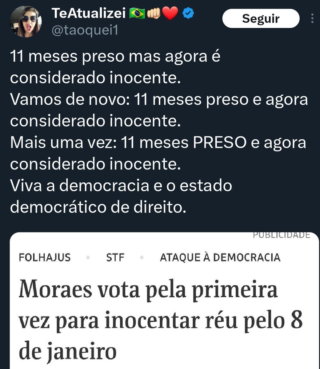 bobjackk's tweet photo. Vivemos para ver gado preocupado com Direitos Humanos e comemorando Estado Democrático de Direito...que queriam abolir com um Golpe. 
A Democracia  venceu!!! https://t.co/hXmGV9S3MI