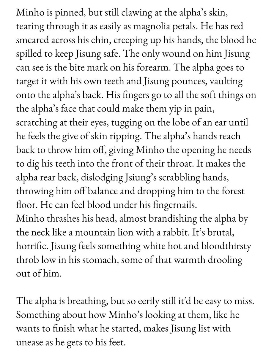 halphalump's tweet image. if jsvng hadn't wanted to make mnho go insane from a bloodlust induced rut, maybe he shouldn't have asked him to run interference during the mating run. maybe he should have thought of that.