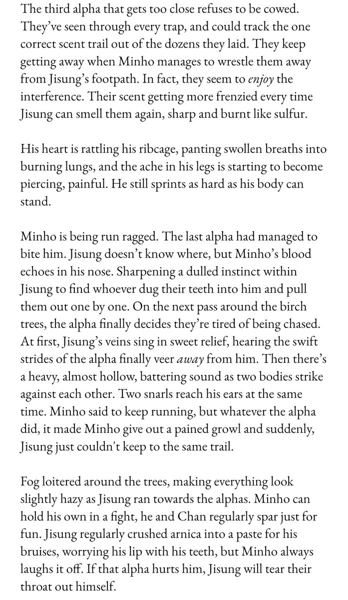 halphalump's tweet image. if jsvng hadn't wanted to make mnho go insane from a bloodlust induced rut, maybe he shouldn't have asked him to run interference during the mating run. maybe he should have thought of that.