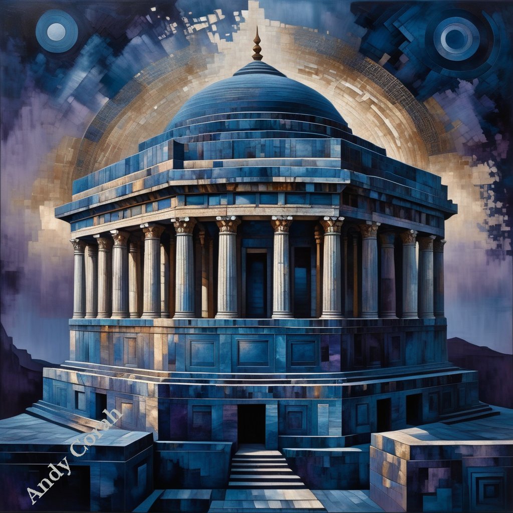 Title: Twilight Secrets: Echoes of an Ancient Temple

#fridayfeeling #tgifeelgoodfriday #FollowFriday #ff #friday #nft #aiart #art #ai #digitalart #illustration #aiartwork #aiartworks #painting #abstract #aiartis #aiartist #oilpainting #ancienttemple #geometric_art #PatternsDay🙂