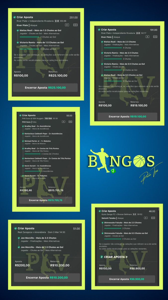 Todos esses greens foram enviados GRATUITAMENTE ESSA SEMANA!!

ODD 251 - 191 - 56 - 51 - 46 ✅✅

Pra comemorar essa SEMANA AVASSALADORA vou sortear MIL REAIS em PIX pra vocês!!! 

Requisitos : curtir - estar seguindo aqui e no meu Instagram! RT não é obrigatório mas ajuda!!!