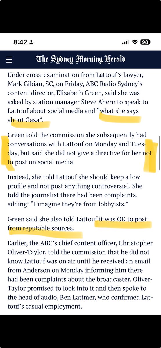 Revealing day at FWC Lattouf v ABC 1)Admission I was NOT given directive not to post on socials 2)Evidence David Anderson WAS involved in my sacking 3)Managers UNABLE explain supposed policy breach 4)ABC felt pressured by lobby complaints 5)ABC comms fed my sacking to The Oz