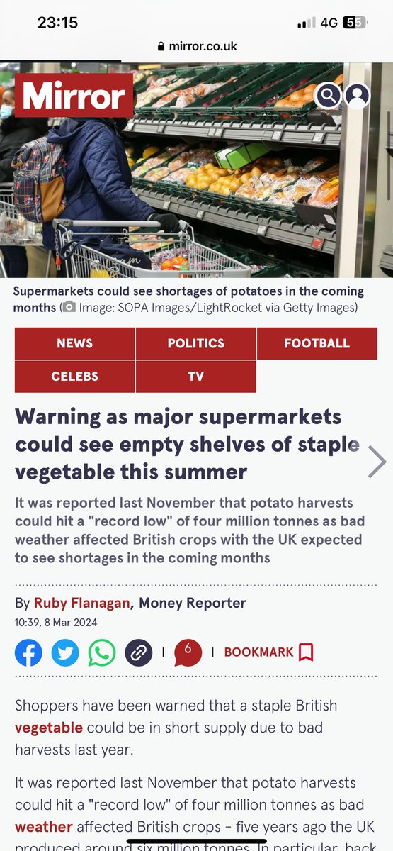 MrMatthewTodd's tweet photo. Potato crop in trouble. How utterly insane this hasnโt been a huge story โ the warnings have been coming for months and months โ especially when you consider all the absolute bullshit the media does lead with https://t.co/AMW0Z0wJai https://t.co/HHUI7sqoAR
