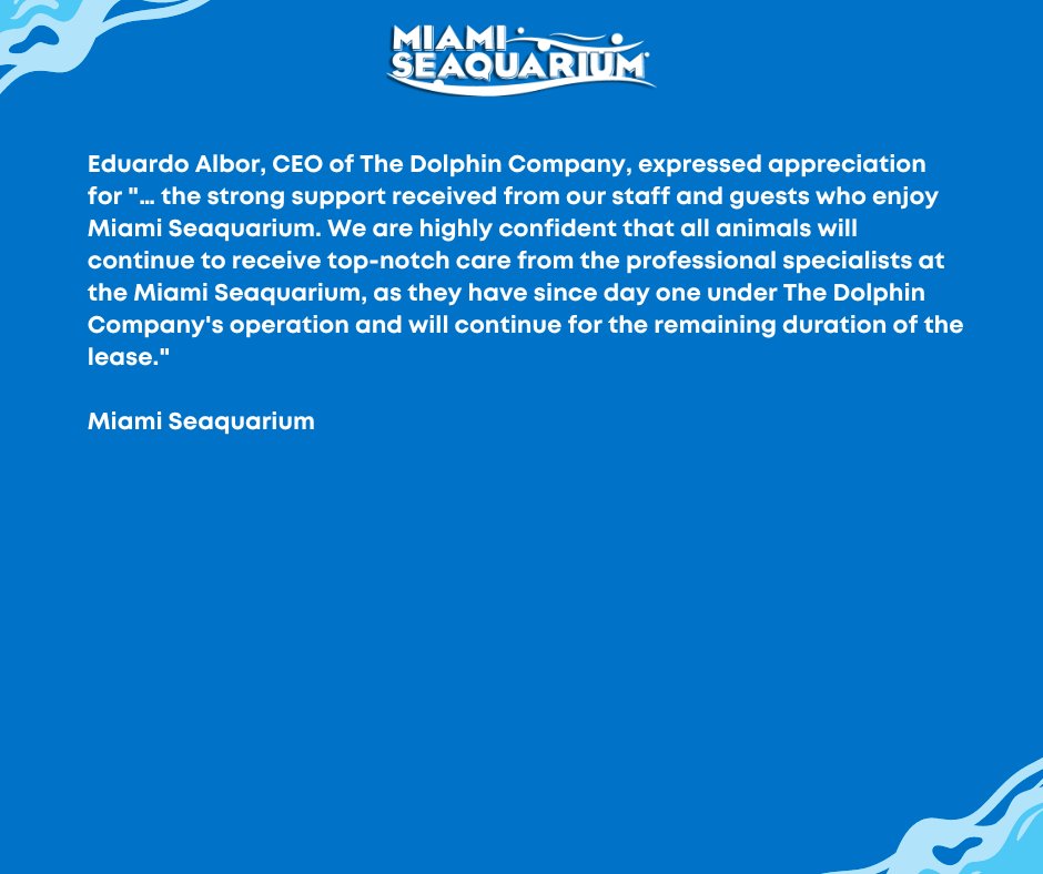 Yesterday, Mayor Danielle Levine Cava announced that the landlord of Miami Seaquarium, Miami-Dade County, had sent a Notice of Termination of Lease and Additional Notice of Defaults to the tenant, MS Leisure, due to certain defaults related to animal maintenance and premises…