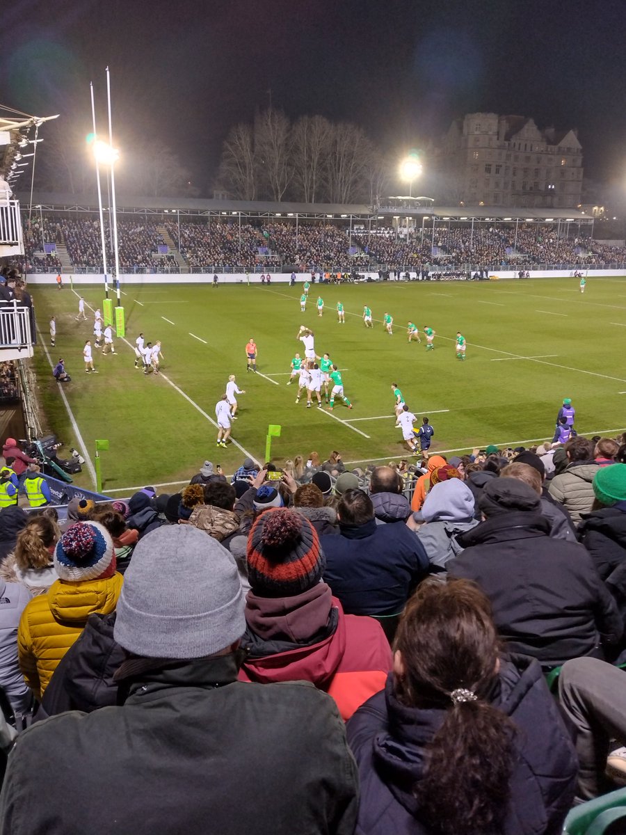 What a fantastic game at The Rec tonight between England & Ireland U20s - a high scoring 32 all draw. Ireland still has a great chance to win the championship if they beat @scottishrugby convincedly next week. @BathRugby @bathrugbylive @IrishRugby @EnglandRugby #rugbyinireland
