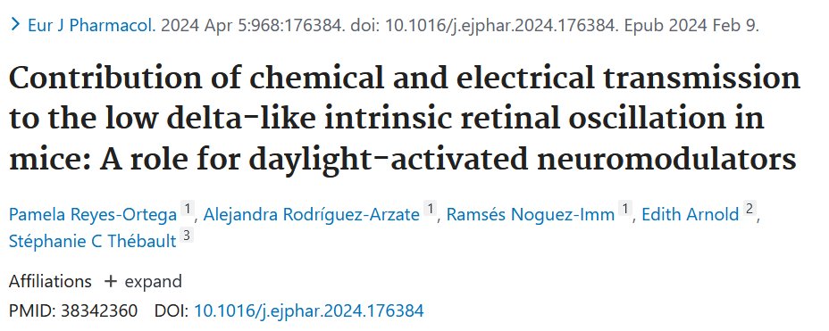 LabThebault's tweet photo. We are finally getting closer to the origin of the spontaneous retinal oscillations picked up by the basal ERG... Mainly thanks to the great work of our post-doctoral @Conahcyt_Mex fellow Pamela Reyes Ortega! https://t.co/Pduh18TlCL