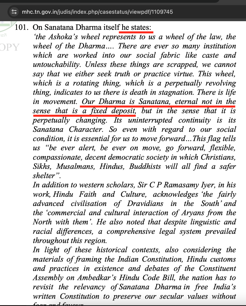 angry_birdu's tweet photo. Justice Anita Sumanth incorrectly attributes a statement to A. Raja which was actually made by Sarvepalli Radhakrishnan

In an article he wrote, A. Raja quoted that speech from Sarvepalli Radhakrishnan. Looks like the Judge mistook it as a statement from A. Raja. https://t.co/FOB60g74GC