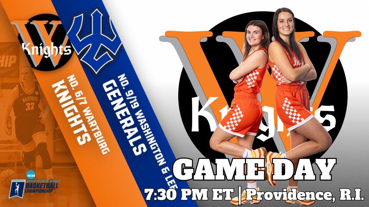 WartburgKnights's tweet photo. GAME DAY!!🔥🏀

No. 6/7 @WartburgWBBALL continues NCAA Tournament action this evening with an Elite 8 matchup against No. 9/19 Washington &amp; Lee University! Tipoff is scheduled for 7:30 p.m. eastern time in Providence, R.I.

📺https://t.co/YFAtWLCzCj

📊https://t.co/MX3YiwW0VS https://t.co/3ladClPz6G