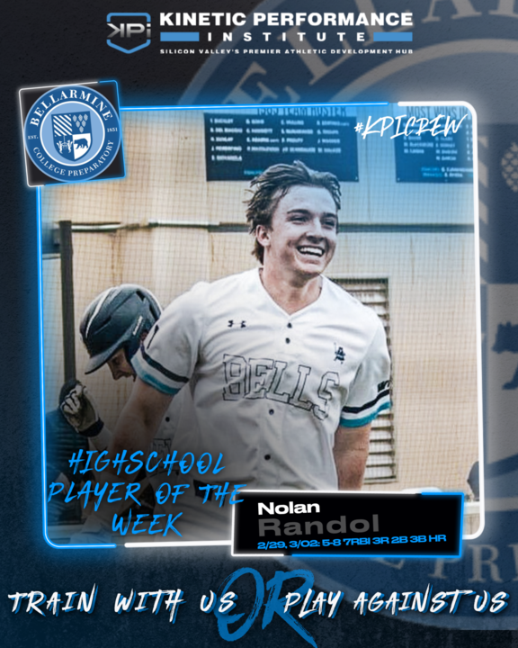 KpiMh's tweet photo. Nolan Randol is the #kpicrew Player of the Week!

The senior OF is off to a blistering start for Bellarmine Baseball

Train With Us or Play Against Us 

@kpistrength🏋️ https://t.co/VTwB7SFSNP