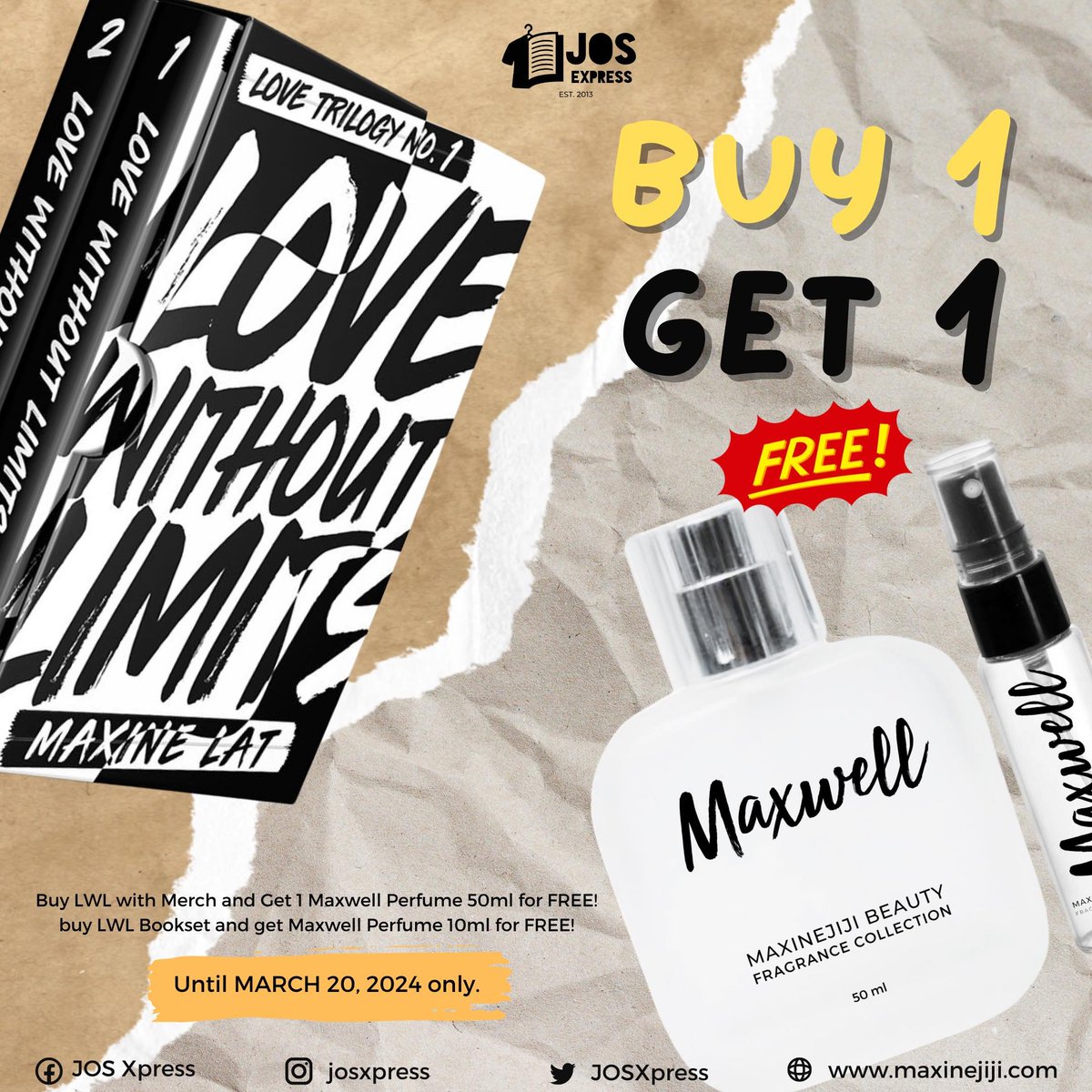 Love Without Limits PROMO!

Message us to order. This promo is valid until March 20, 2024. 🖤

#josxpress #maxinejiji #maxinelat
#maxinejijistories #jijies