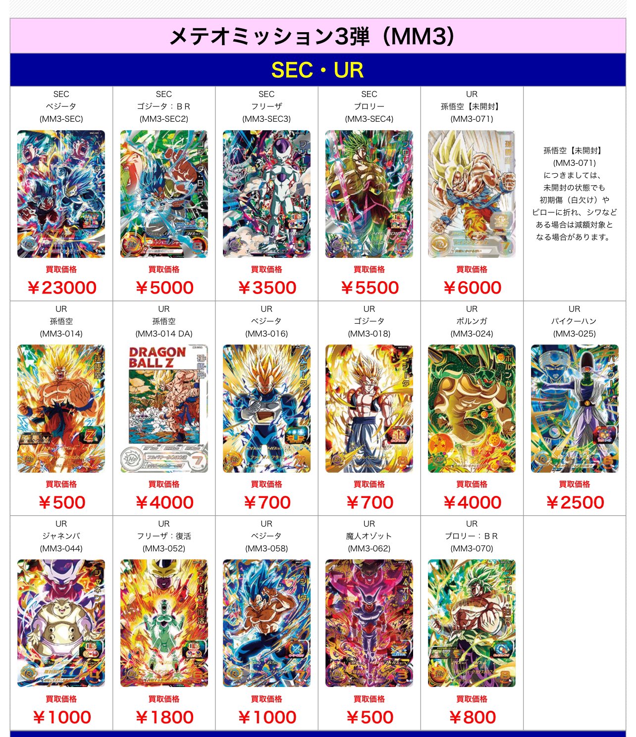 mm3-sec4 mm3-024 mm3-025 ドラゴンボールカード mm3-sec4 mm3-024 mm3