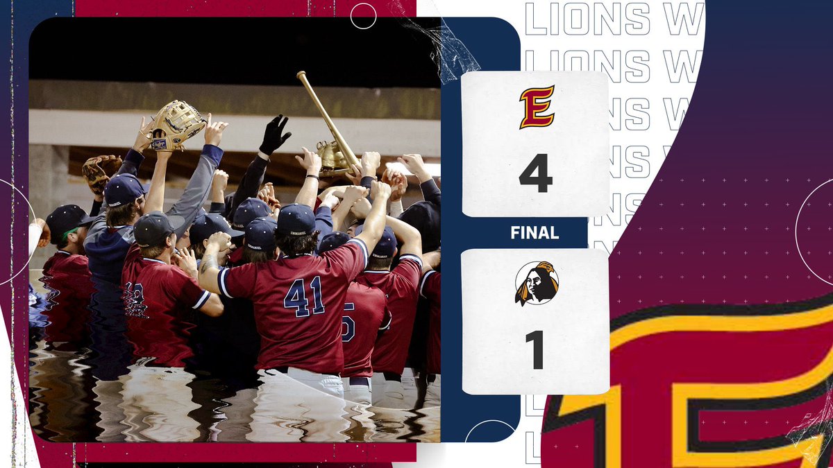 Emmanuel_BSB's tweet photo. Lions WIN‼️ The pitching staff combines for 11 Ks 

@Barkley_21 earns the win
Cliff Brown gets another save

@DobbsBowden, @ThomasC1922, @bailey_stroud, &amp; @BrodyCampbell2 all have multi hit games 👀🔥

Games 2&amp;3 will be played in a DH on Sunday 3/10

#GoLions #EmmanuelBaseball https://t.co/gkRXKcMTAV