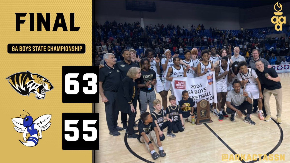 Little Rock Central surged ahead late in front of a sold out crowd inside Bank OZK Arena to claim the 6A state championship! Four players were in double figures for the Tigers, led by Daniel Culberson's 16 points.