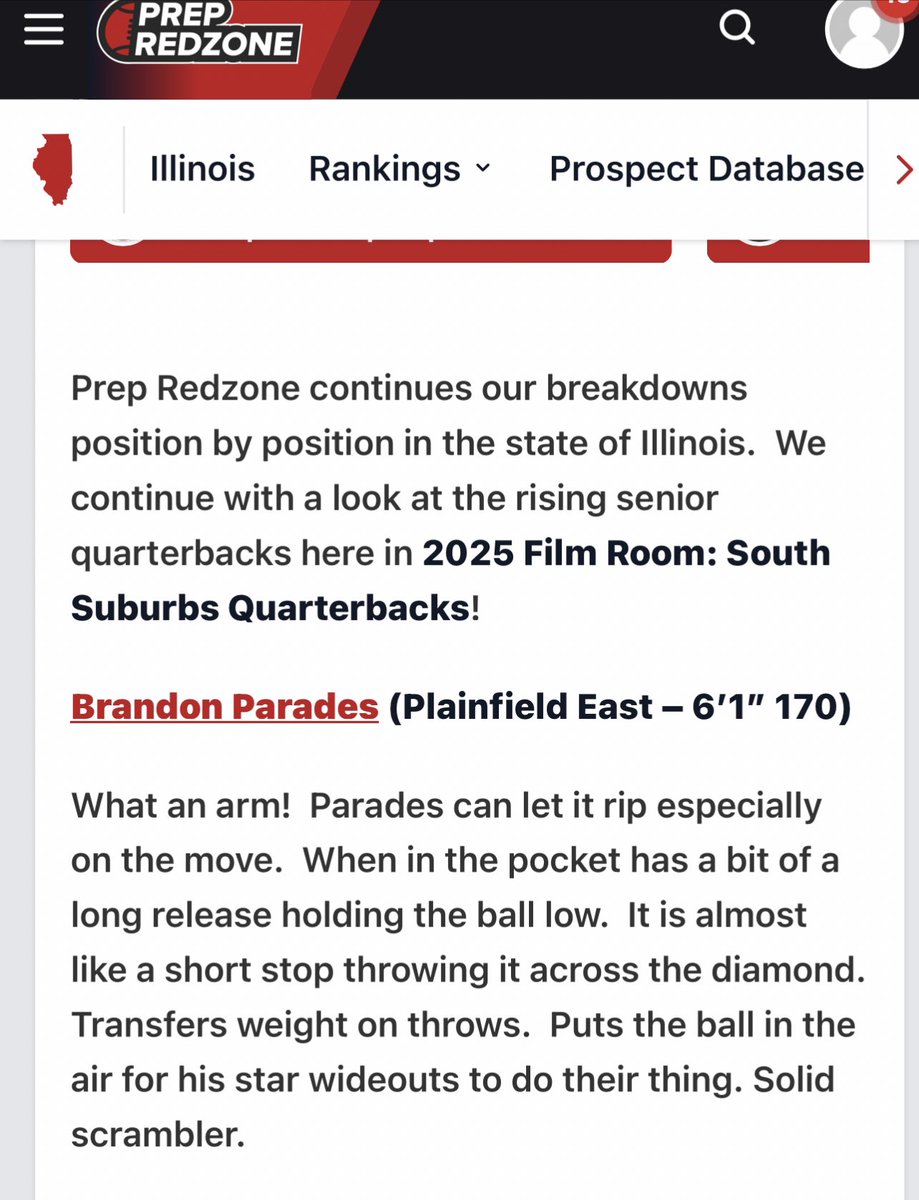 Thanks for the write up @PrepRedzoneIL @CoachJohnnyi @coach_weil @PEHS_Athletics @EDGYTIM @QBimpact @QBHitList @QBUniverseQBU @DeepDishFB @CoachHo @JennyCz27