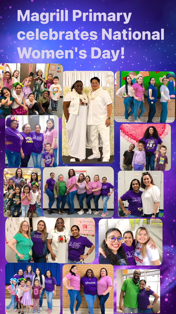 Today we celebrated National Women’s Day! 💜💚🤍 we love what we do! ♥️@Magrill_AISD @Primary_AISD @Magrill_LMC @jcarbajal0913 @mhernandez1_m